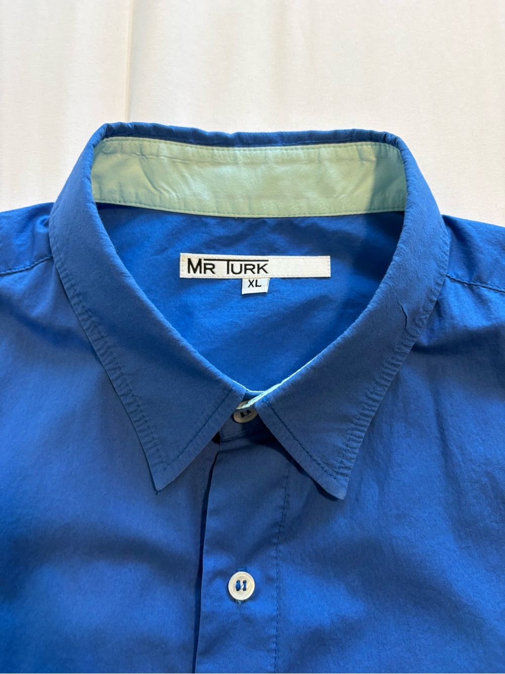 Men's Vibrant Blue Button-Down Shirt